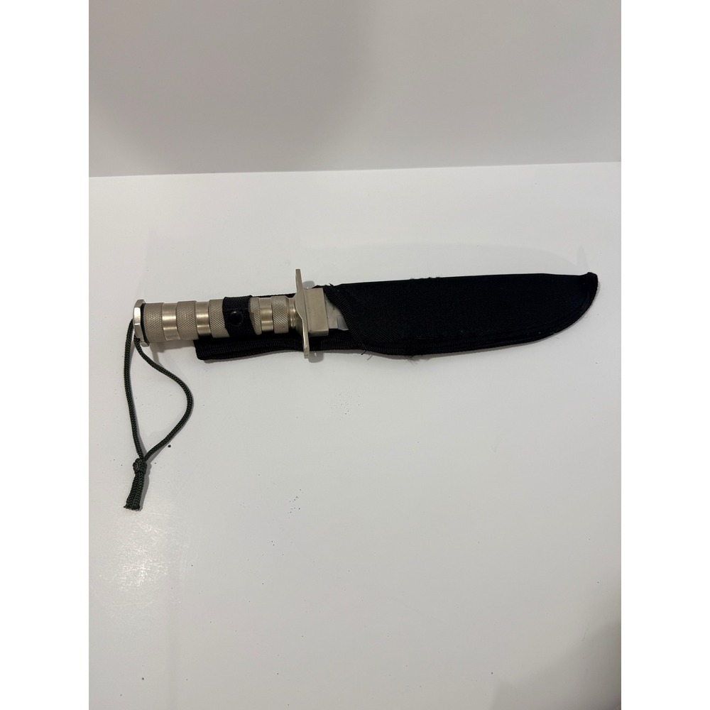 Unbranded Survival Knife Unisex 12.5in Silver Good Sawback Blade with Sheath